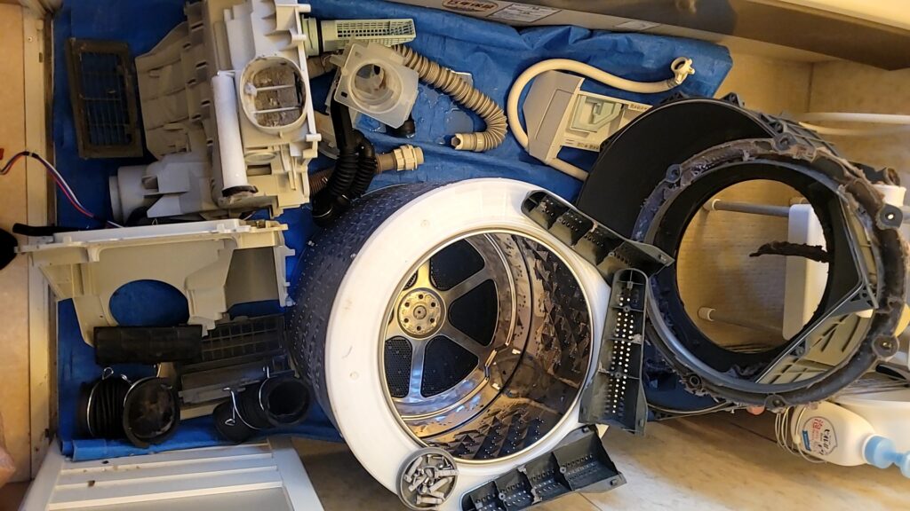 昭和区パナソニックドラム洗濯機分解フル洗浄